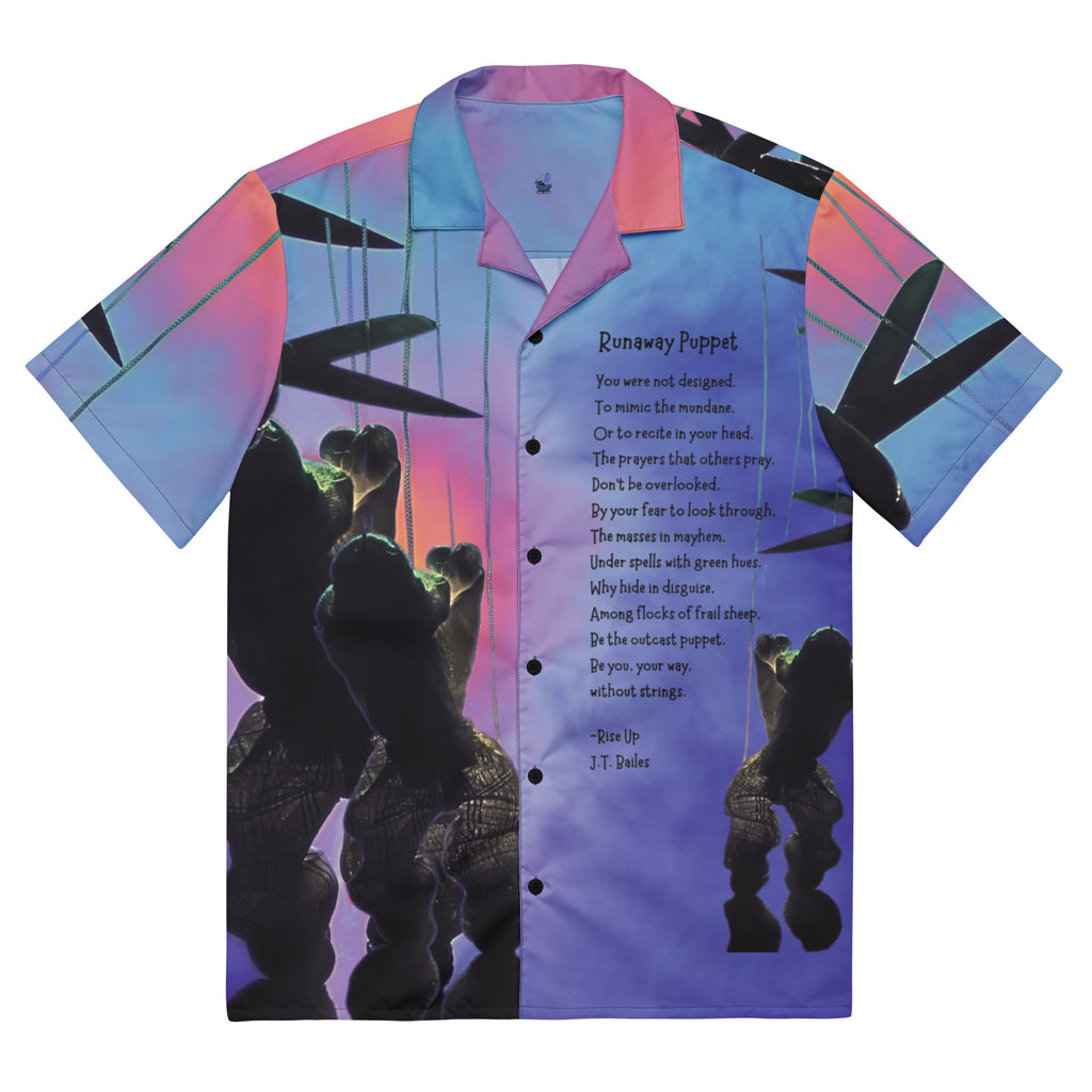 Unisex Button Shirt Runaway Puppet Poem JT Bailes